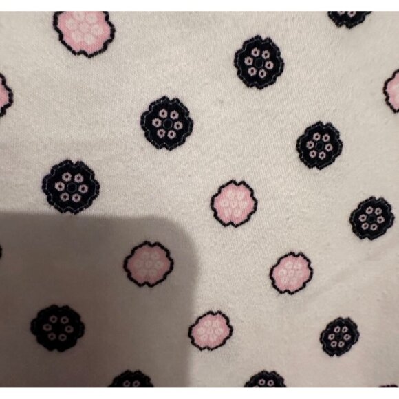 Charter Club Womens White & Pink Polka Dot 3/4 Sleeve Top Button Shoulder 100% S - Picture 3 of 7